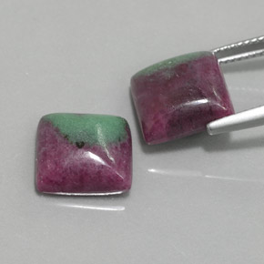 Gemas de rubí zoisita multicolor natural de  ct, cuadrado, opaco