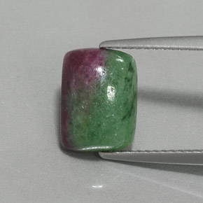 Rubí-Zoisita Multicolor natural de 4.96 ct, Corte Baguette, Opaco