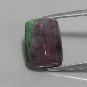 Rubí-Zoisita Multicolor natural de 5.44 ct, Corte Baguette, Opaco