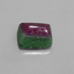 Rubí-Zoisita Multicolor natural de 7.04 ct, Corte Baguette, Opaco