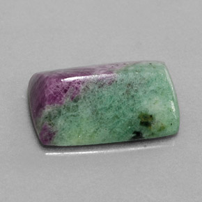 Rubí-Zoisita Multicolor natural de 9.36 ct, Corte Baguette, Opaco