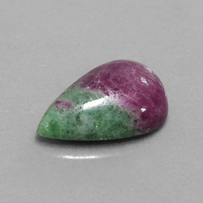 Rubí-Zoisita Multicolor natural de 6.58 ct, En forma de pera, Opaco