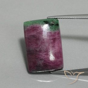 18.36ct Natural Multicolor Rubí-Zoisita, Corte Baguette, Opaco