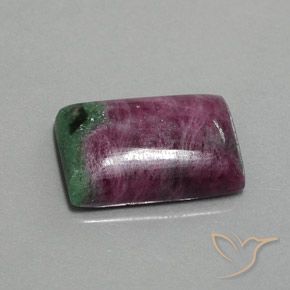 Rubí-Zoisita Multicolor natural de 18.36 ct, Corte Baguette, Opaco