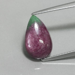 Rubí-Zoisita Multicolor natural de 4.83 ct, En forma de pera, Opaco