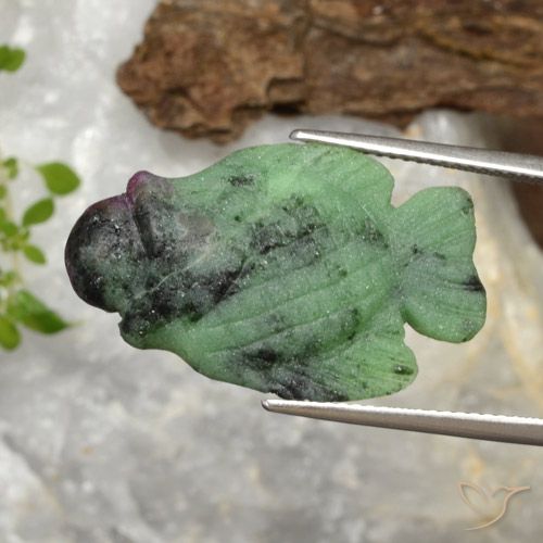 Rubí zoisita multicolor natural de 19,94 ct, forma elegante, opaco