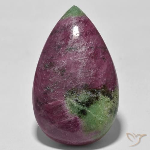 93.98ct Natural Multicolor Rubí-Zoisita, En forma de pera, Opaco