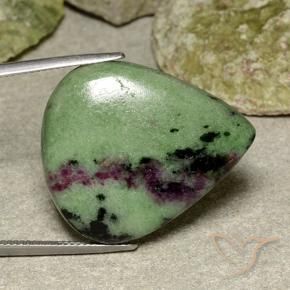 Rubí-Zoisita Multicolor natural de 40.42 ct, En forma de pera, Opaco