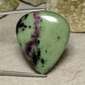 Rubí-Zoisita Multicolor natural de 40.42 ct, En forma de pera, Opaco