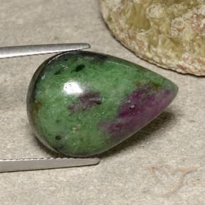 Rubí-Zoisita Multicolor natural de 15.77 ct, En forma de pera, Opaco