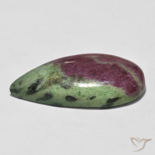 Rubí-Zoisita Multicolor natural de 29.84 ct, En forma de pera, Opaco