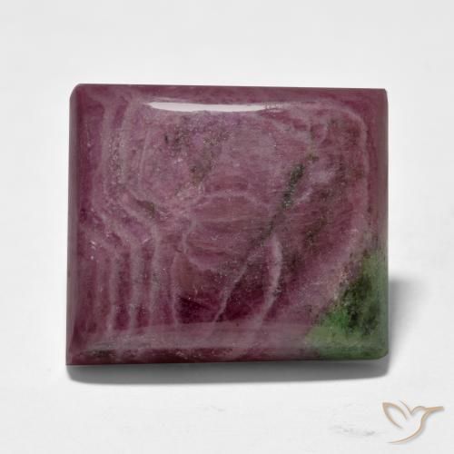 Rubí-Zoisita Multicolor natural de 65.85 ct, Corte Baguette, Opaco