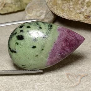 Rubí-Zoisita Multicolor natural de 62.20 ct, En forma de pera, Opaco