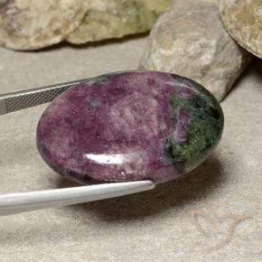Rubí-Zoisita Multicolor natural de 42.28 ct, Ovalada, Opaco