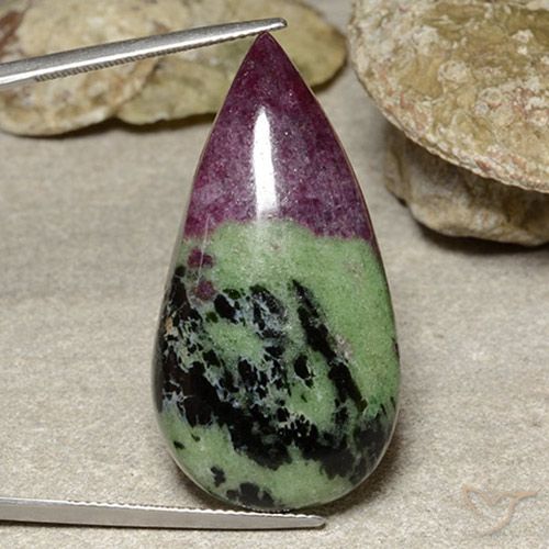 45.46ct Natural Multicolor Rubí-Zoisita, En forma de pera, Opaco