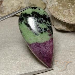 Rubí-Zoisita Multicolor natural de 45.46 ct, En forma de pera, Opaco