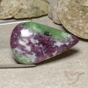 Rubí-Zoisita Multicolor natural de 51.87 ct, En forma de pera, Opaco