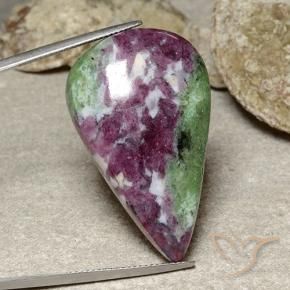 Rubí-Zoisita Multicolor natural de 51.87 ct, En forma de pera, Opaco