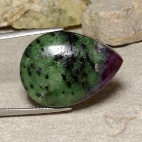 Rubí-Zoisita Multicolor natural de 37.17 ct, En forma de pera, Opaco
