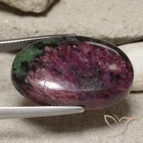 Rubí-Zoisita Multicolor natural de 46.96 ct, Ovalada, Opaco
