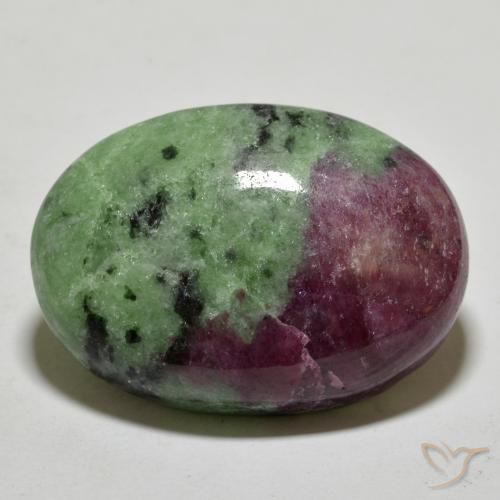 Rubí-Zoisita Multicolor natural de 68.00 ct, Ovalada, Opaco