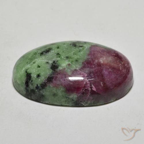 Rubí-Zoisita Multicolor natural de 68.00 ct, Ovalada, Opaco