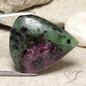 Rubí-Zoisita Multicolor natural de 38.75 ct, En forma de pera, Opaco