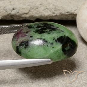 Rubí-Zoisita Multicolor natural de 15.46 ct, Ovalada, Opaco