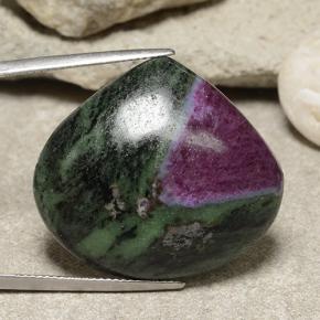 Rubí zoisita multicolor natural de 56,65 ct, en forma de pera, opaco