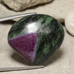 Rubí zoisita multicolor natural de 56,65 ct, en forma de pera, opaco