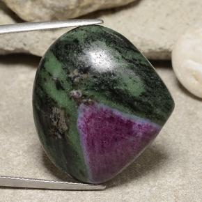 Rubí zoisita multicolor natural de 56,65 ct, en forma de pera, opaco
