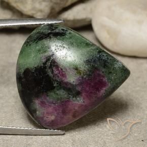 Rubí-Zoisita Multicolor natural de 34.84 ct, En forma de pera, Opaco