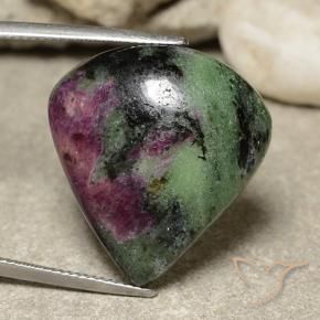 Rubí-Zoisita Multicolor natural de 34.84 ct, En forma de pera, Opaco