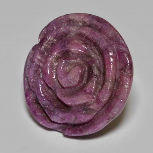 Rubí zoisita púrpura natural de 32,56 ct, corte flor, opaco