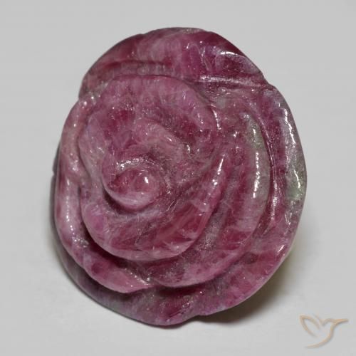 Rubí-Zoisita Púrpura rojizo natural de 29.99 ct, Corte Flor, Opaco