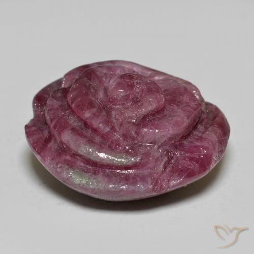 Rubí-Zoisita Púrpura rojizo natural de 29.99 ct, Corte Flor, Opaco