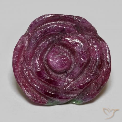 20.70ct Natural Multicolor Rubí-Zoisita, Corte Flor, Opaco