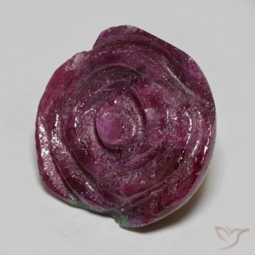 Rubí-Zoisita Multicolor natural de 20.70 ct, Corte Flor, Opaco