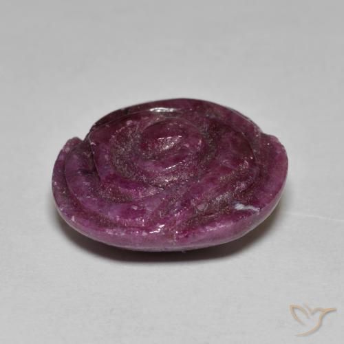 Rubí-Zoisita Rojo frambuesa natural de 13.84 ct, Corte Flor, Opaco
