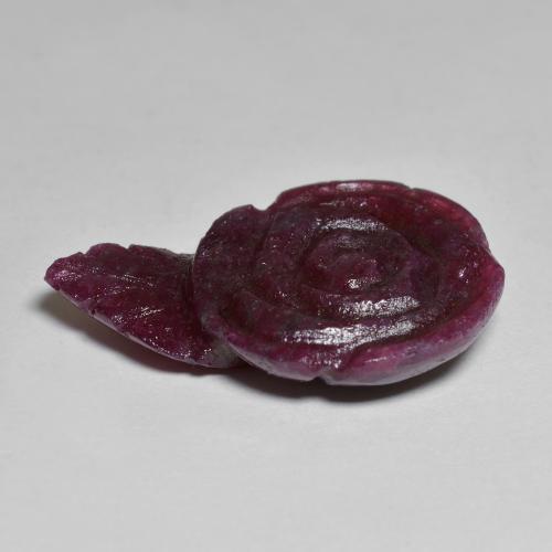 Rubí zoisita púrpura natural de 13,57 ct, corte flor, opaco