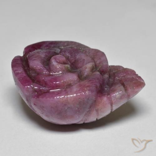 Rubí-Zoisita Rojo vino natural de 31.30 ct, Corte Flor, Opaco