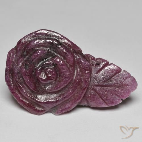 Rubí-Zoisita Rojo oscuro natural de 27.03 ct, Corte Flor, Opaco