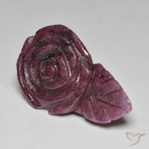 Rubí-Zoisita Rojo oscuro natural de 27.03 ct, Corte Flor, Opaco