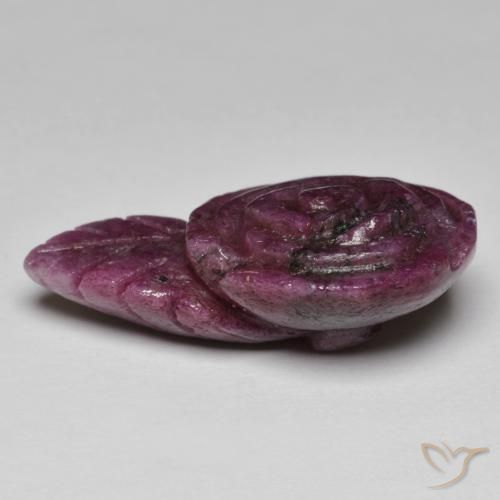 Rubí-Zoisita Rojo oscuro natural de 27.03 ct, Corte Flor, Opaco
