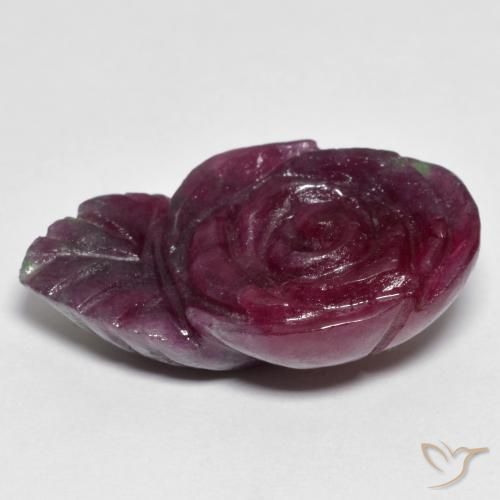 Rubí-Zoisita Multicolor natural de 25.11 ct, Corte Flor, Opaco