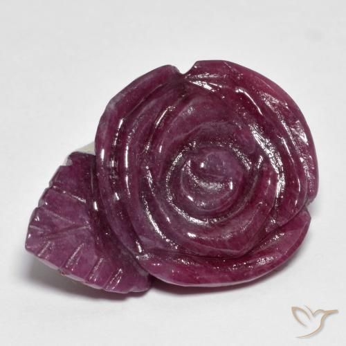Rubí-Zoisita Multicolor natural de 30.69 ct, Corte Flor, Opaco