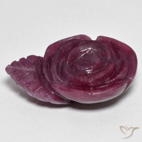 Rubí-Zoisita Multicolor natural de 30.69 ct, Corte Flor, Opaco
