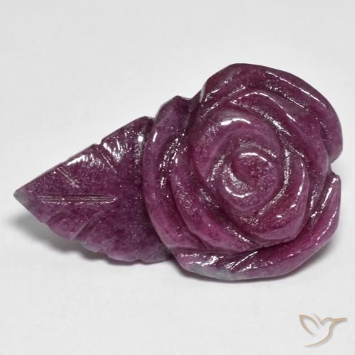 25.65ct Natural Multicolor Rubí-Zoisita, Corte Flor, Opaco