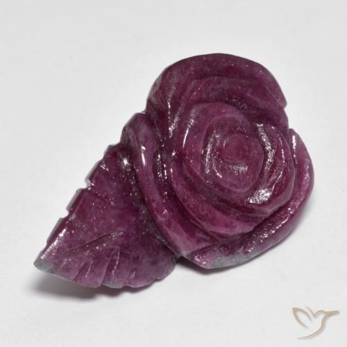 Rubí-Zoisita Multicolor natural de 25.65 ct, Corte Flor, Opaco