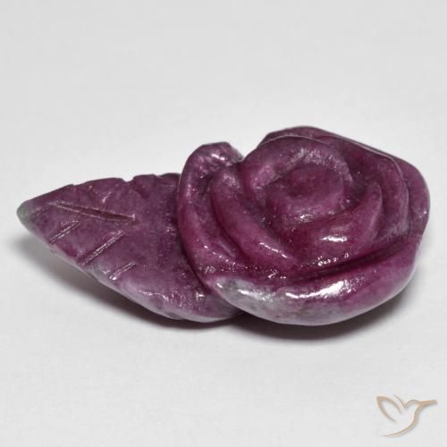 Rubí-Zoisita Multicolor natural de 25.65 ct, Corte Flor, Opaco